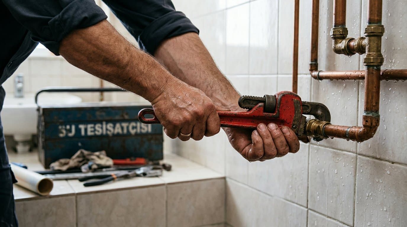Banyo boru hattında bağlantı onarımı